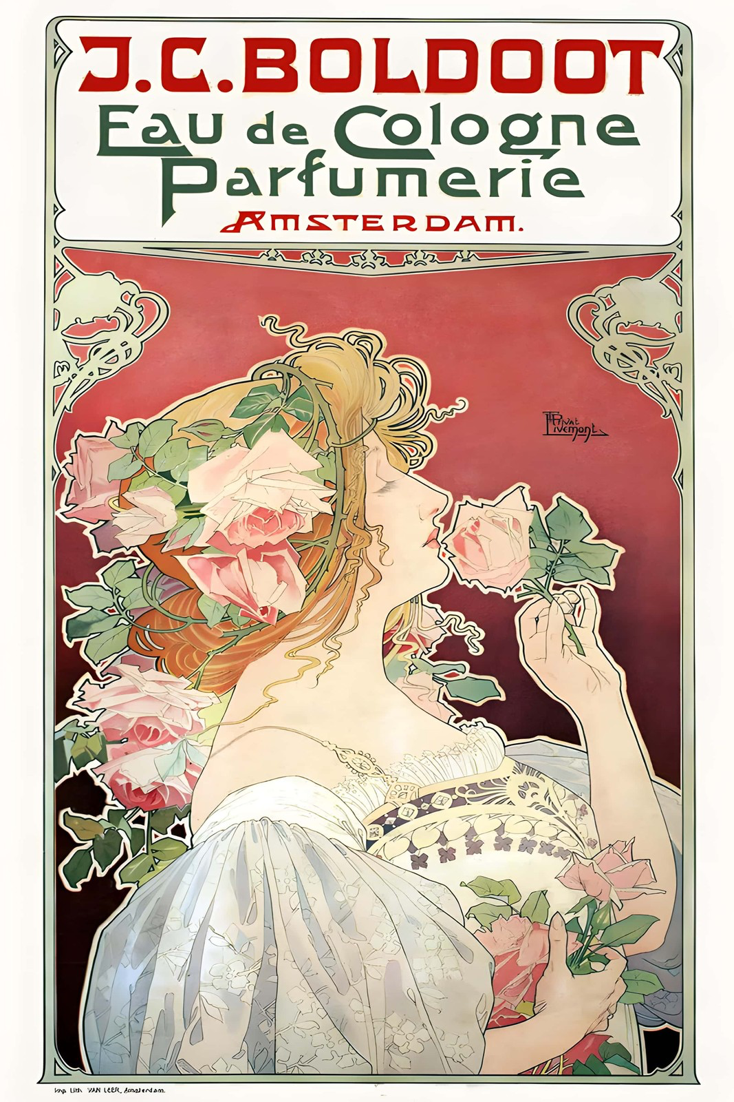 J.C. Boldoot Eau de Cologne Parfumerie poster by Henri Privat-Livemont, 1899